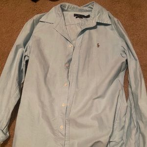 Blue long sleeve polo
